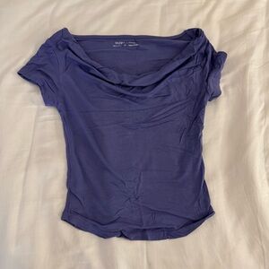 Silence + Noise Purple Short Sleeve Top